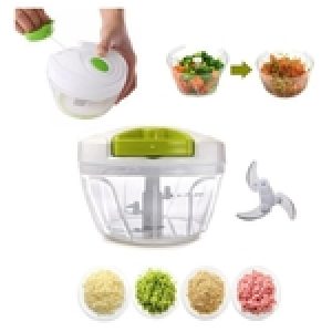 Mini Processador Triturador Manual de Alimentos 400ml Com 3 Lâminas Curvas - Prático