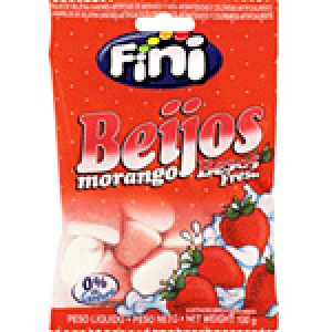 Bala de Gelatina Beijos Morango 100g - Fini