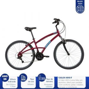 Bicicleta Aro 26 Caloi 400 Comfort - *caloi 400 vinho 2020